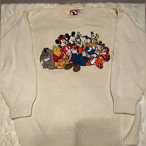 Mickey and Friends Cream Sweater Size Large
